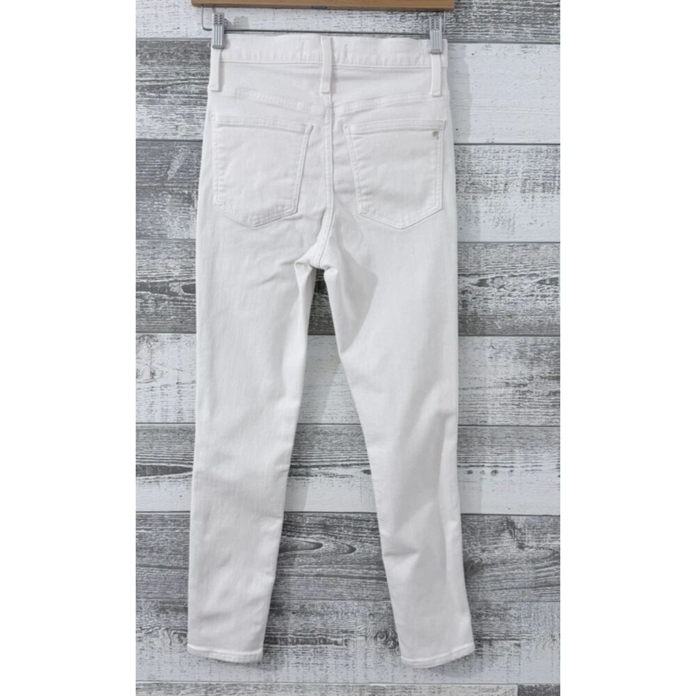 Madewell Cropped Skinny Jeans Womens Sz 25" Cream Button Fly 10” High Rise - Picture 2 of 9